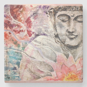 Bunter Buddha-Lotos-Stein-Untersetzer Steinuntersetzer