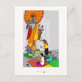 Bunter buddhistischer Tempel aus der Postkarte Kam