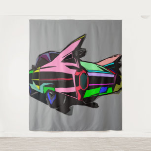Bunter Cadillac Wandteppich
