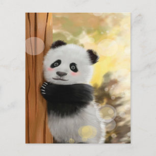 Bunter Cartoon-Panda   Lustiges süßes Geschenk Flyer