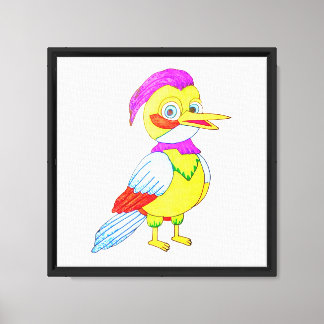Bunter Cartoon-Vogel Leinwanddruck