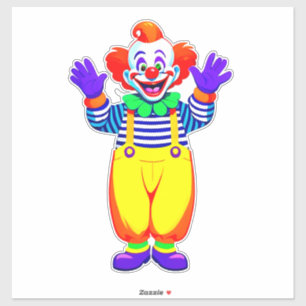 Bunter Clown-Charakter in leuchtendem Kostüm Aufkleber