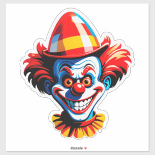 Bunter Clown-Charakter in leuchtendem Kostüm Aufkleber