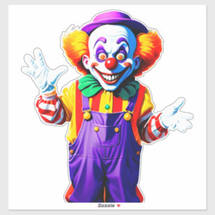 Bunter Clown-Charakter in leuchtendem Kostüm Aufkleber
