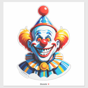 Bunter Clown-Charakter in leuchtendem Kostüm Aufkleber