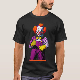 Bunter Clown-Charakter in leuchtendem Kostüm T-Shirt