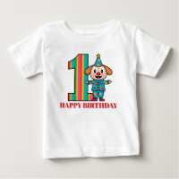 Bunter Clown mit Regenbogen-Zahl