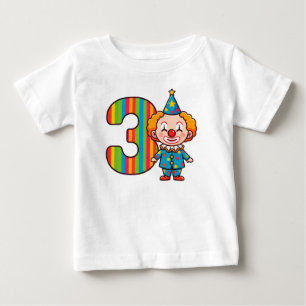 Bunter Clown mit Regenbogen-Zahl Baby T-shirt