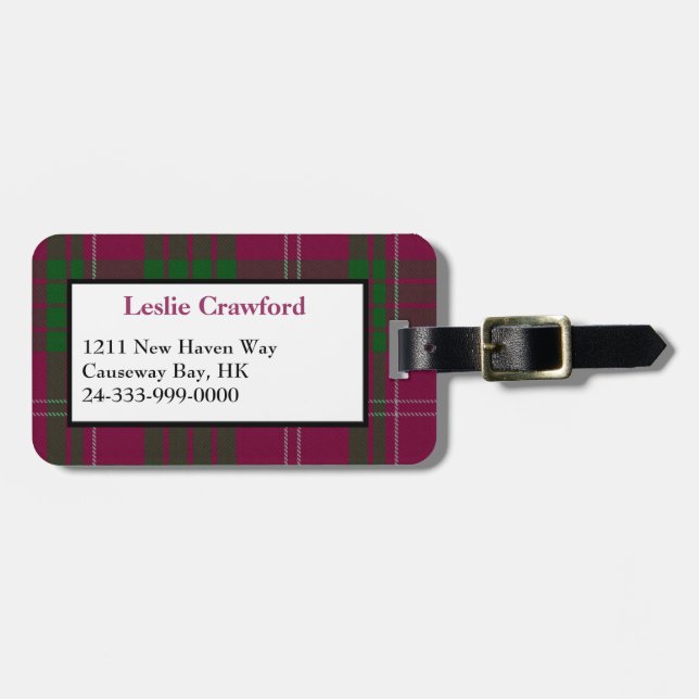 Bunter Crawfordtartan-karierter Gepäck-Umbau Gepäckanhänger (Vorderseite horizontal)
