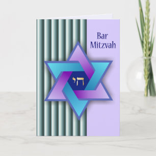 Bunter Davidsstern Und Streifen-Bar Mitzvah Auto Karte