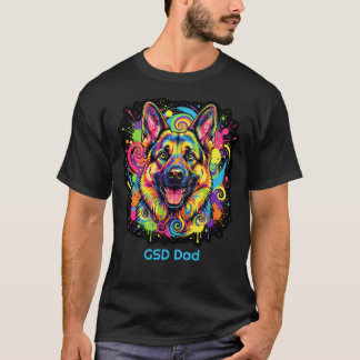 Bunter Deutscher Schäferhund T-Shirt