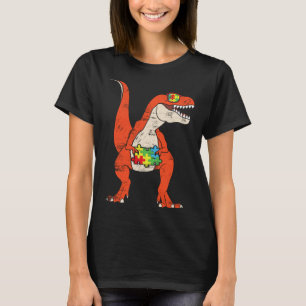 Bunter Dinosaurier Raptor Puzzle Autismus-Bewussts T-Shirt