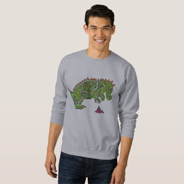 Bunter Dinosaurier Sweatshirt (Vorne ganz)