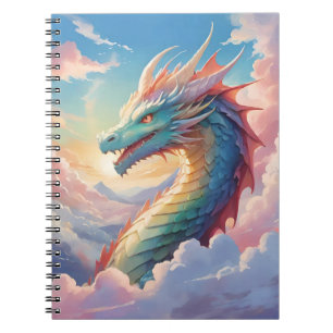 Bunter Drache am Himmel Notizblock