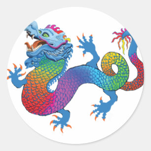 Bunter Drache-Aufkleber Runder Aufkleber