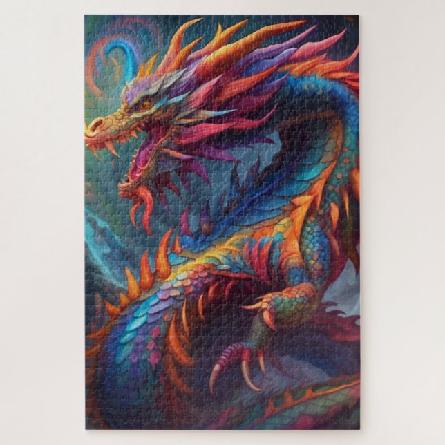 Bunter Drache-Jigsaw-Puzzle (Vertikal)