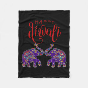 Bunter Elefant Glückliches Deepavali Diwali für Hi Fleecedecke
