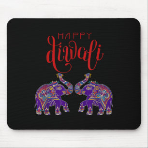 Bunter Elefant Glückliches Deepavali Diwali für Hi Mousepad