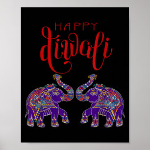 Bunter Elefant Glückliches Deepavali Diwali für Hi Poster