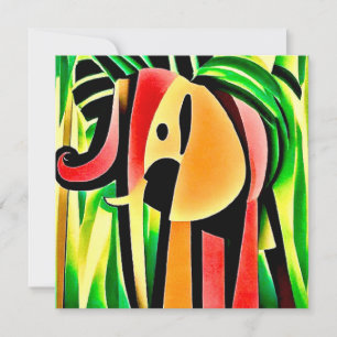 Bunter Elefant  Karte