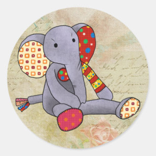 Bunter Elefant Runder Aufkleber