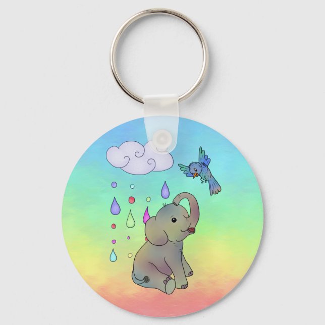 Bunter Elefant Schlüsselanhänger (Vorderseite)