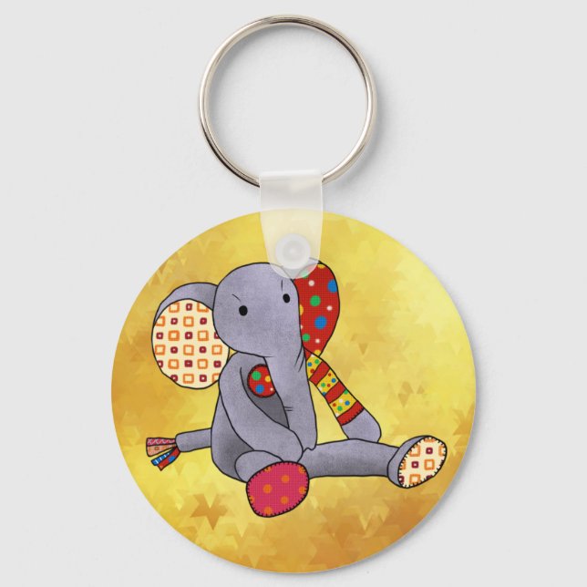 bunter Elefant Schlüsselanhänger (Vorderseite)