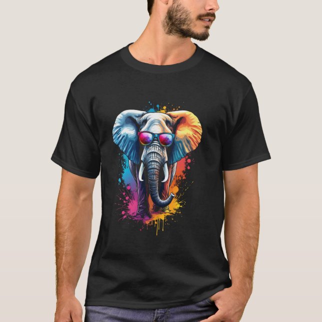 Bunter Elefant T-Shirt (Vorderseite)
