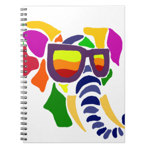 Bunter Elefant-tragende Sonnenbrillen abstrakt Notizblock