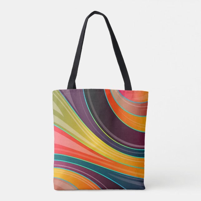 Bunter Entwurf des abstrakten gewundenen Tasche (Rückseite)