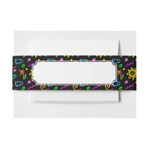 Bunter Entwurf des Hintergrundes für Kinder Einladungsbanderole