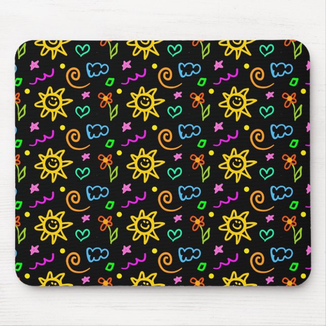 Bunter Entwurf des Hintergrundes für Kinder Mousepad (Vorne)
