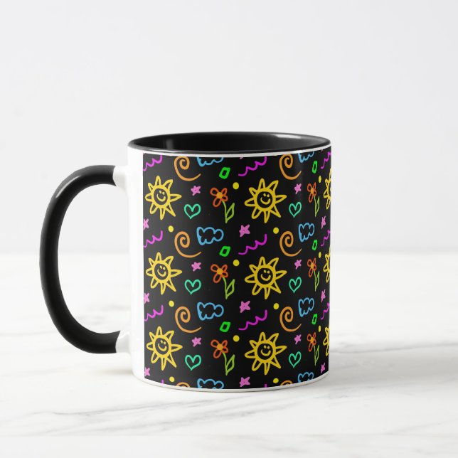 Bunter Entwurf des Hintergrundes für Kinder Tasse (Links)