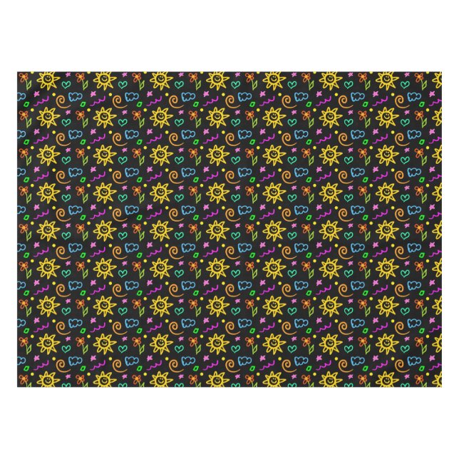 Bunter Entwurf des Hintergrundes für Kinder Tischdecke (Vorderseite (Horizontal))