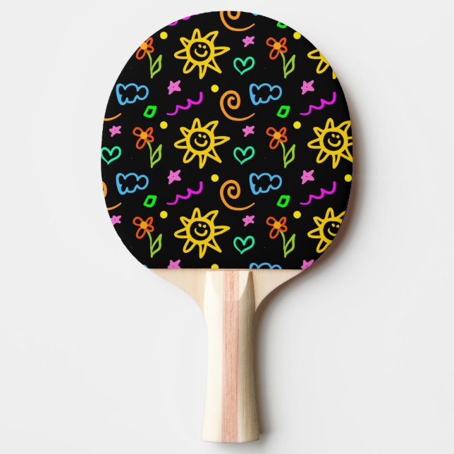 Bunter Entwurf des Hintergrundes für Kinder Tischtennis Schläger (Vorderseite)