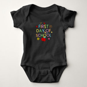 Bunter Erster Schultag Baby Strampler