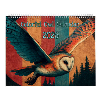 Bunter Eulenkalender 2026 Kalender