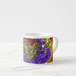 Bunter Fall-Blumenstrauß-Minikasten-Hintergrund Espressotasse