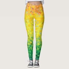 Bunter Fall-Laub-Ahorn verlässt Ombre Muster Leggings