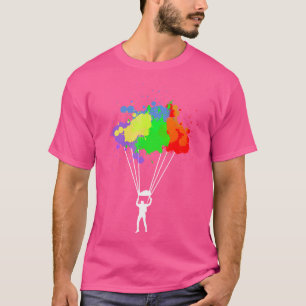 Bunter Fallschirmspringer Freier Fall Luft Schwebe T-Shirt