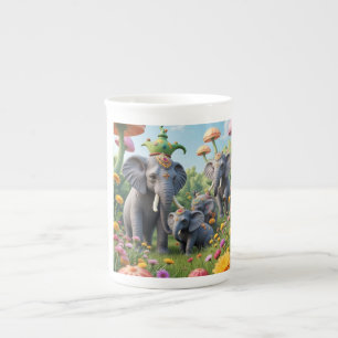 Bunter, fantastischer Elefant-Becher Prozellantasse