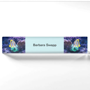 Bunter Fisch Acryl Namensschild für den Schreibtis Namensplakette