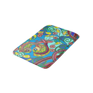 Bunter Fisch & Blumige Kunst Badematte