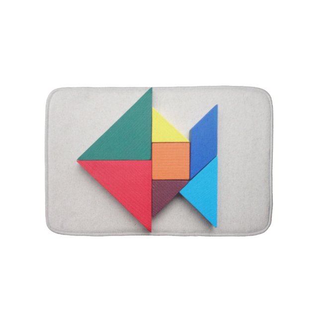 Bunter Fische Tangram Badematte (Vorderseite)