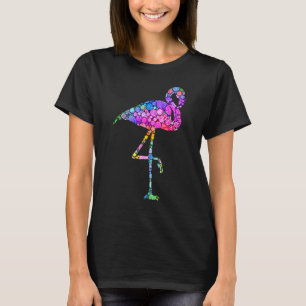 Bunter Flamingo mit Punkten zum internationalen Pu T-Shirt