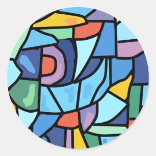 Bunter Fleck-Glas-Effekt Runder Aufkleber