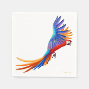 Bunter Fliegenmacaw-Papageien-Papierservietten Serviette