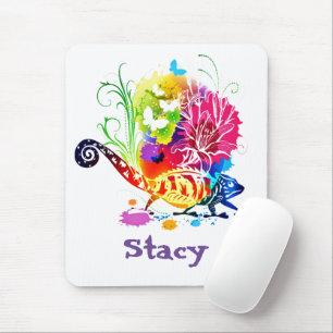 Bunter floraler Eidechse Mousepad