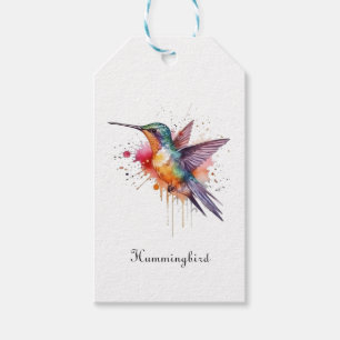 Bunter Flug, Wasserfarbe Kolibri individuell Geschenkanhänger