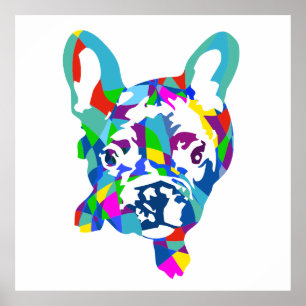 Bunter Französischer Bulldoggen-Welpe Poster
